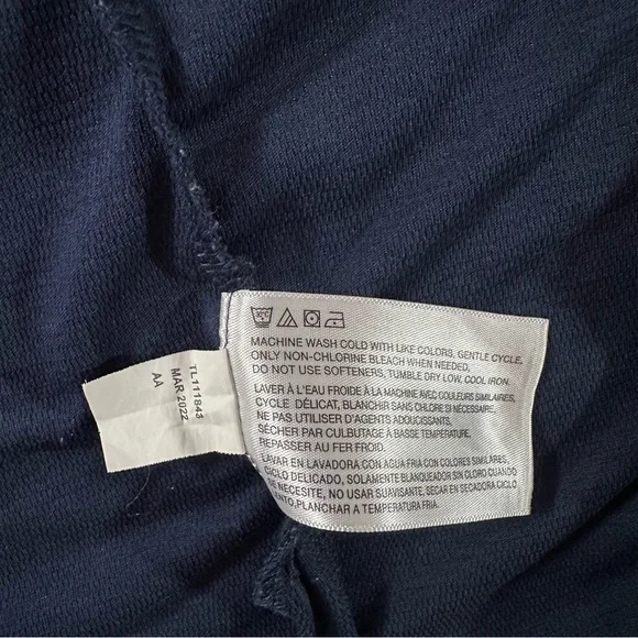 Greg Norman XL Tall Long Sleeve Navy Blue Performance Polo Shark Logo Golf - Picture 5 of 6